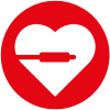 Symbol für einen Herzkatheter