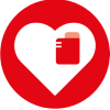 Symbol for a cardiac pacemaker